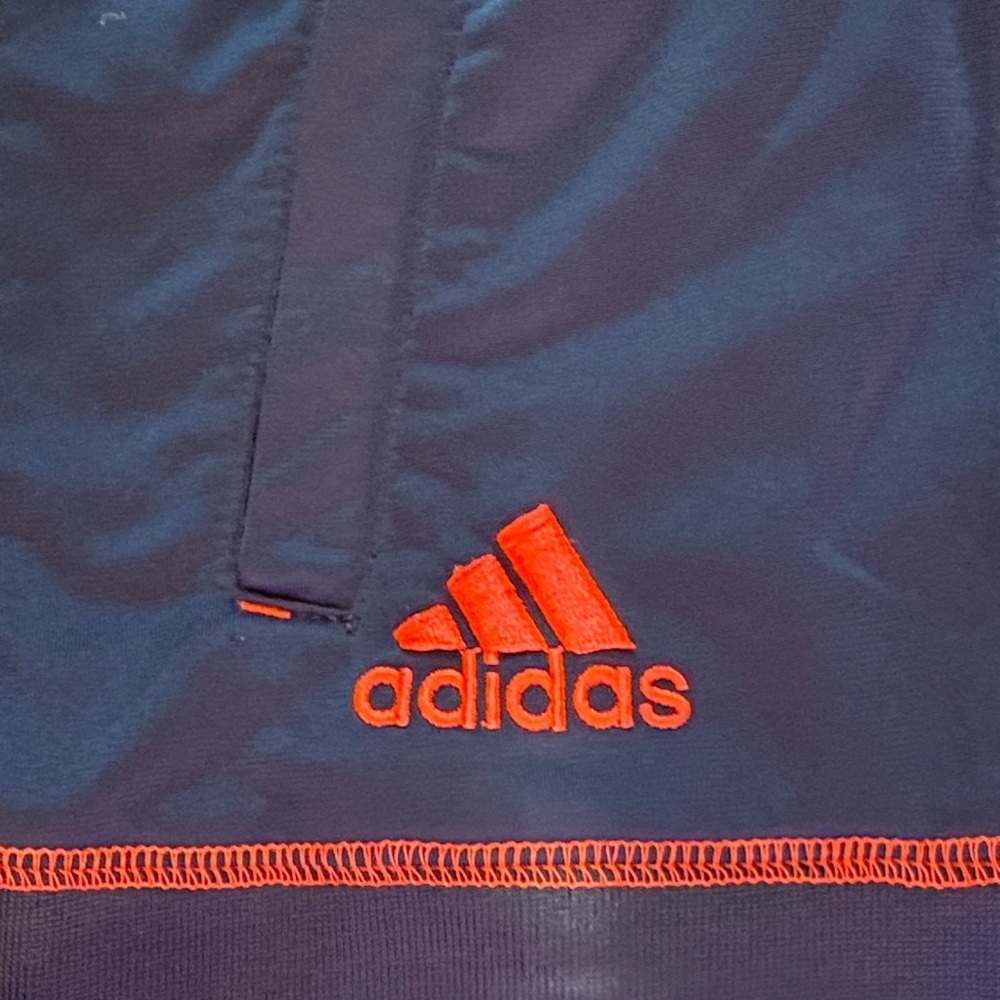 Adidas Navy Blue Jacket with Bold Orange Stripes - Picture 4 of 5